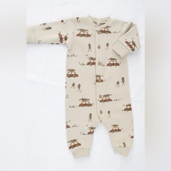 Rylee + Cru Home for the Holidays fleece jumpsuit 0-3m - Picture 2 of 11